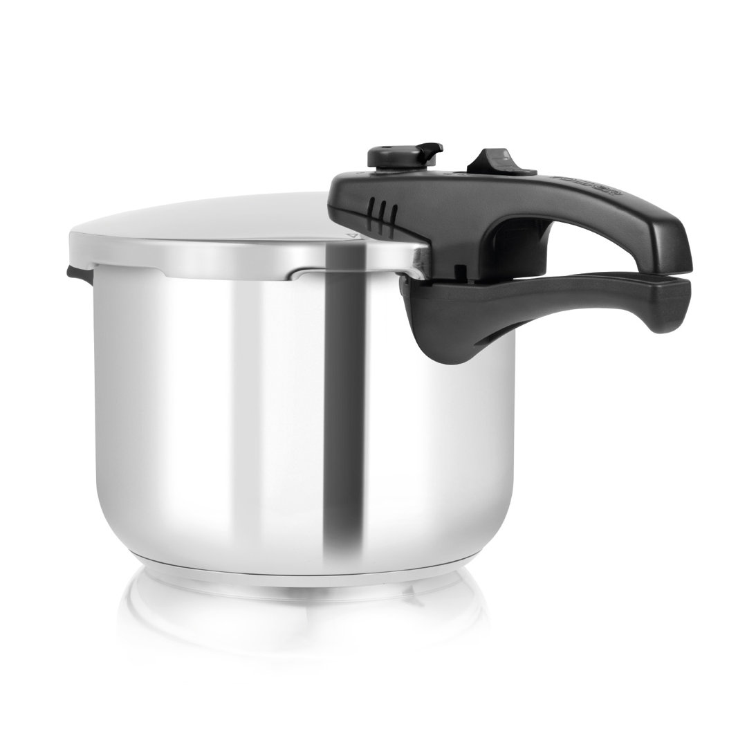 Tower Pressure Cooker with Steamer Basket, Stainless Steel, Silver Silver 6 L